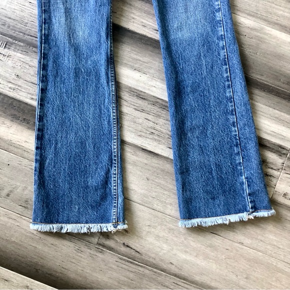 Vintage Y2K Express Ultra Low Rise Frayed Flare Leg Jeans - Picture 5 of 10